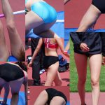 2022年 女子走り高跳びのユニホーム姿 長身美顔選手
